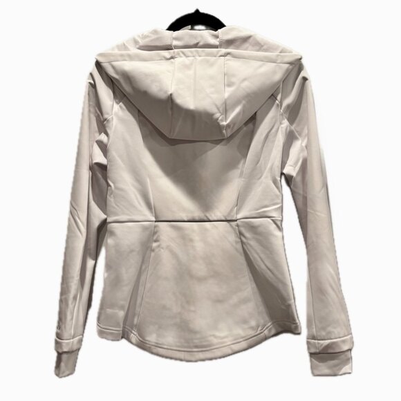 SPYDER Active White Hooded Lined Zip Jacket Water Resistant Reflective Wm S NEW - Picture 11 of 11